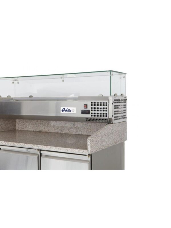 Kõrgendiga ja graniidist lauaplaadiga külmlaud pitsa jaoks, 3 uksega Arktic 254L 230V/400W, 1365x700x(H)1030mm - Image 2