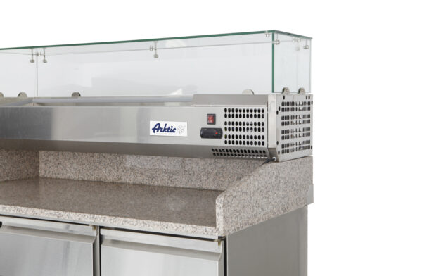 Kõrgendiga ja graniidist lauaplaadiga külmlaud pitsa jaoks, 3 uksega Arktic 254L 230V/400W, 1365x700x(H)1030mm - Image 4