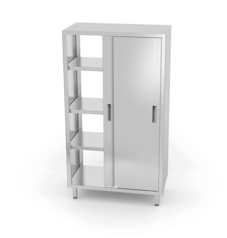 Kahelt poolt avatav kapp koos lükandustega - poltidega, HENDI, Kitchen Line, 800x700x(H)1800mm