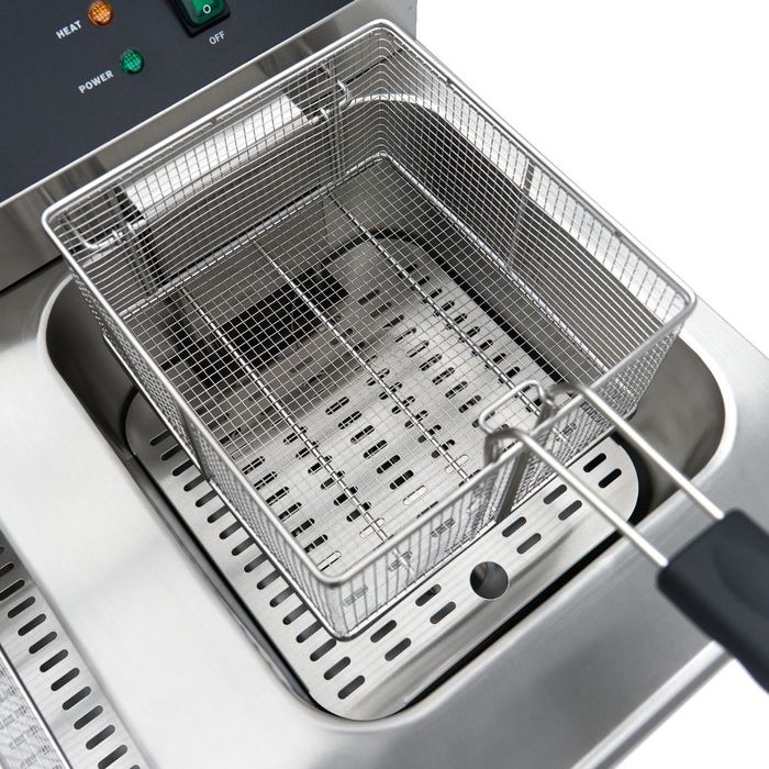 Fritüür - 2 x 16L - 2 korvi - tühjenduskraaniga ja alusega - 230V - Image 9