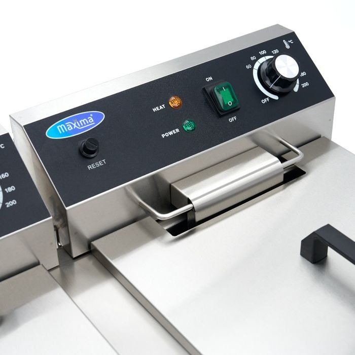 Fritüür - 2 x 16L - 2 korvi - tühjenduskraaniga ja alusega - 230V - Image 15