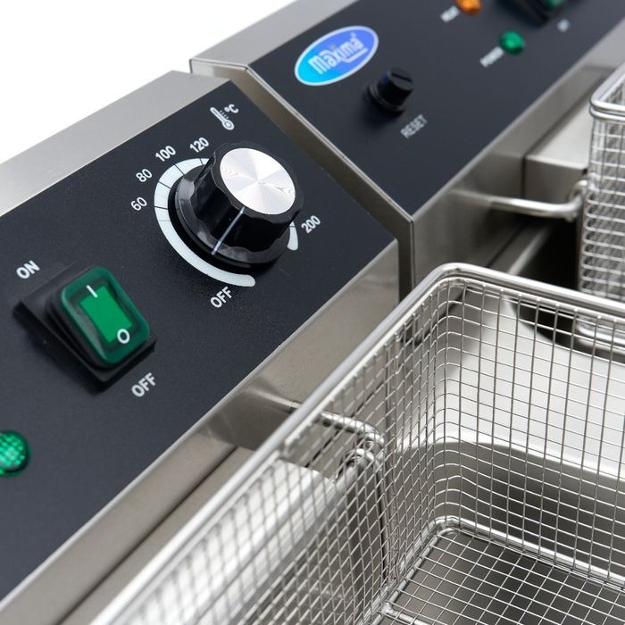 Fritüür - 2 x 16L - 2 korvi - tühjenduskraaniga ja alusega - 230V - Image 13