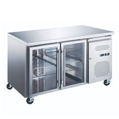 Töölaua külmik - 136cm - 2 klaasuksed