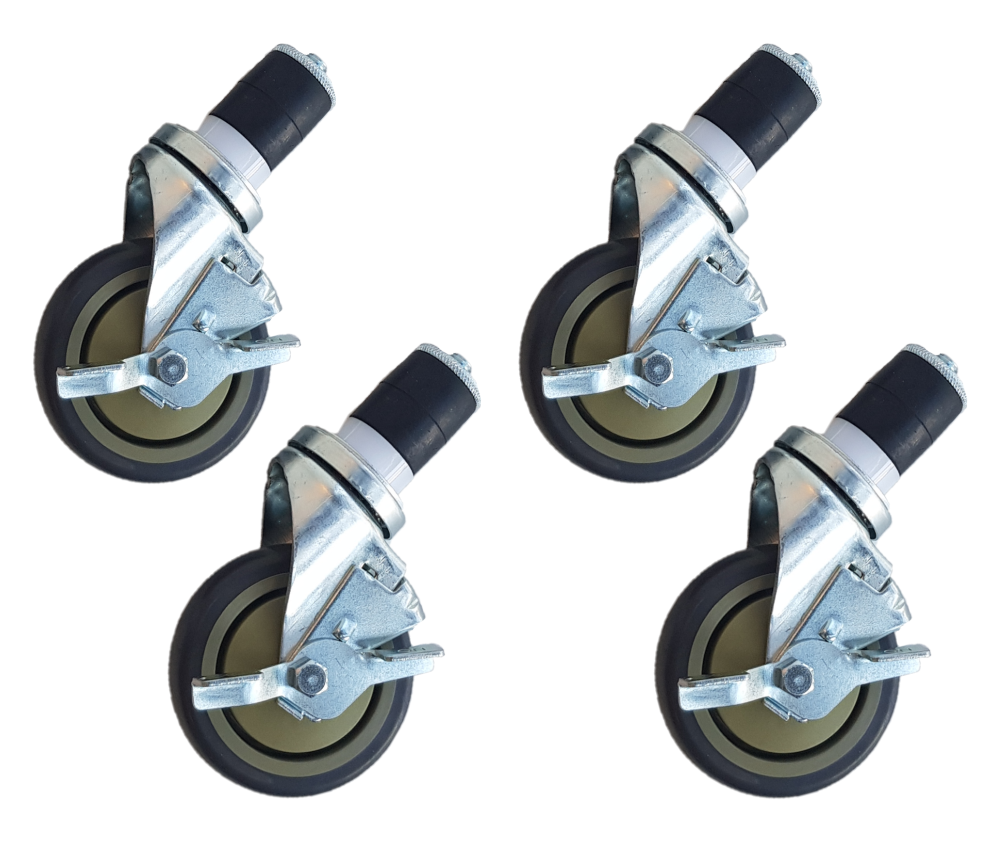 Töölaua rattad 4 tk - piduritega - 5 tolli / 12,7 cm