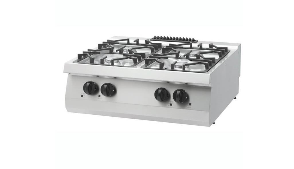Heavy Duty Cooker - 4 Burners - Double Unit - 70cm Deep - 27kW - Gas
