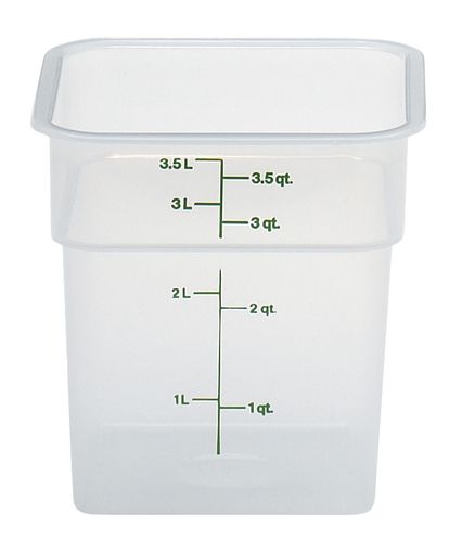 3.8L CamSquare läbipaistev polüpropüleenist konteiner söökidele Cambro