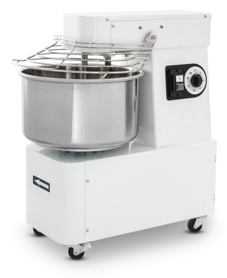 46kg/h 22L Spiraalne taignasegamismasin fikseeritud taignasegamisanumaga Prismafood 400V/750W, 385x670x725mm