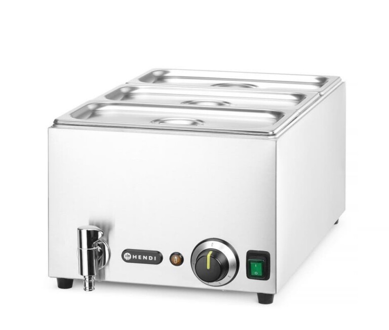 GN 1/1 Ranger komplekt: Bain-marie äravoolukraaniga + 3x GN 1/3 kaanega