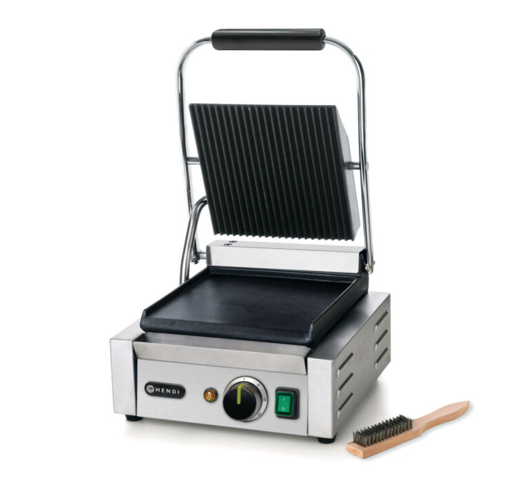 Kontaktgrill - ühepoolne sooneline ülemine ja sile alumine külg, 230V/1800W, 310x370x(H)210mm