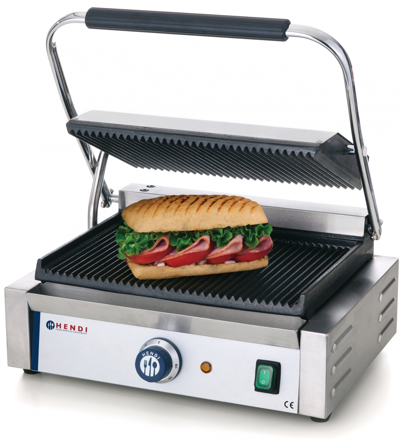 Kontaktgrill "Panini" ülemine ja alumine sooneline, 230V/2200W, 430x370x(H)210mm - Image 2