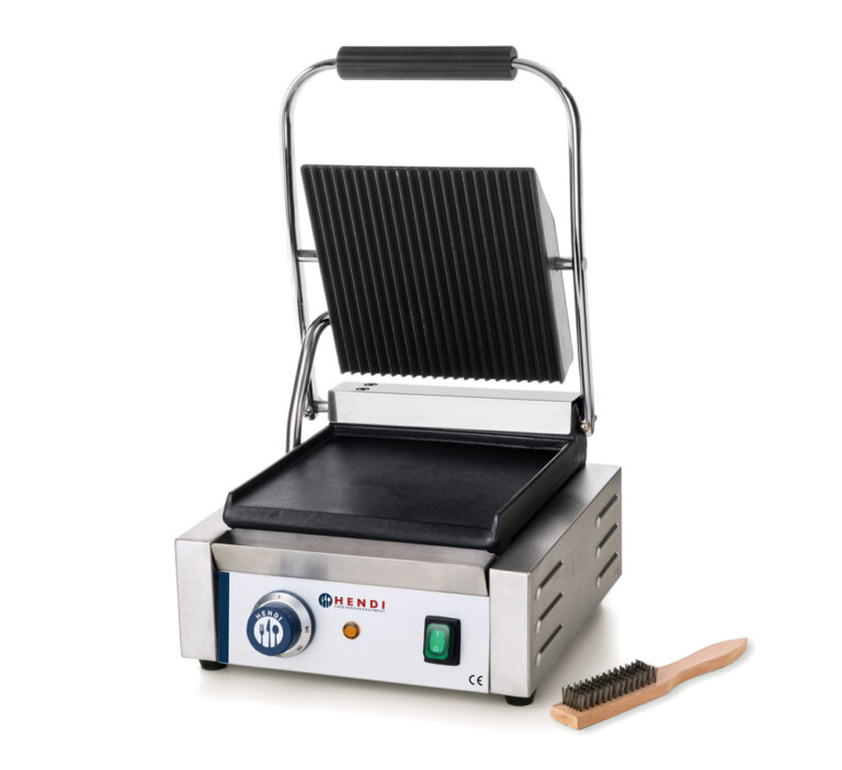 Kontaktgrill Panini sooneline ülemine ja sile alumine külg, 230V/2200W, 430x370x(H)210mm