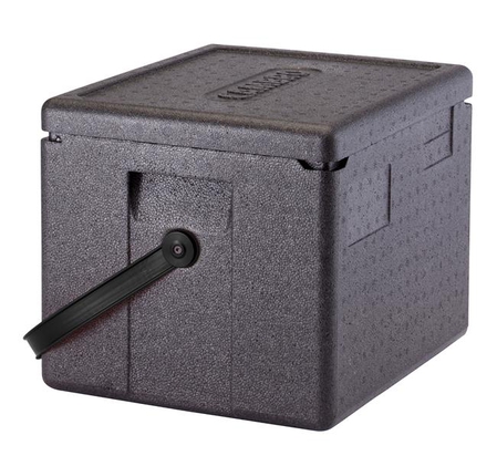 22.3L Soojusisolatsioonkonteiner Cam GoBox® musta rihmaga, GN1/2. Cambro, 390x330x316mm