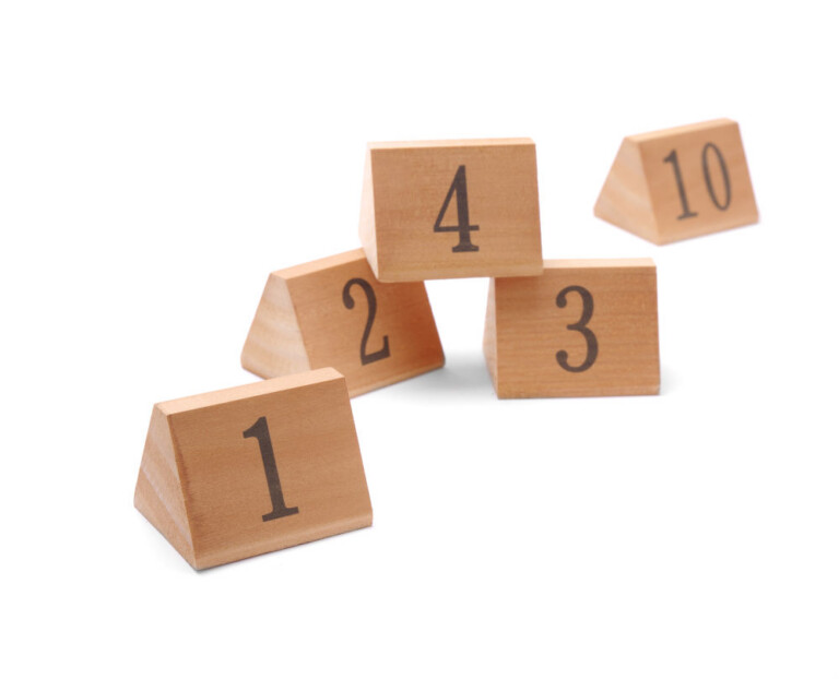 Numbrid 1–10 Numbritega lauasildid 55x48x44mm