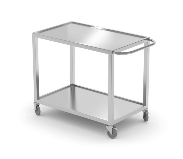 800x500x850mm Keevitatud konstruktsiooni ja kahe riiuliga serveerimiskäru