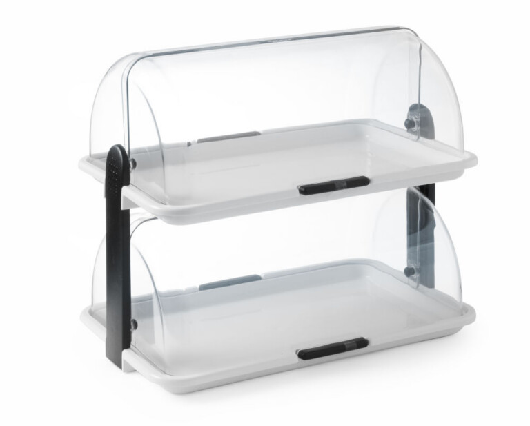 465x310x410mm Roll Top Cool Display Tray Double Deck