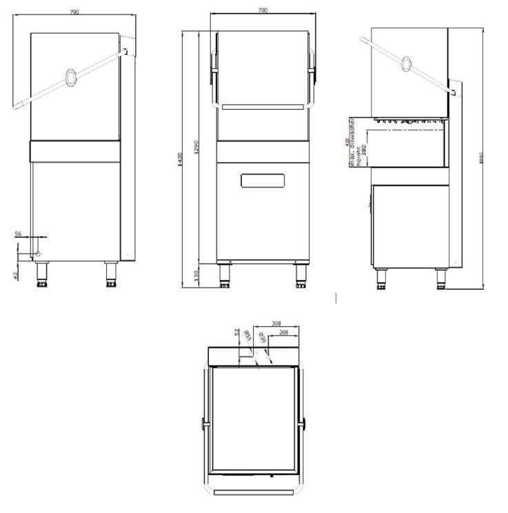 Nõudepesumasin Hood VN-2000 400V - Pilt 3