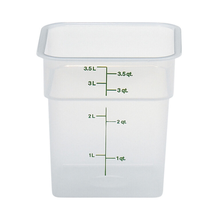 3.8L CamSquare® läbipaistev polüpropüleenist konteiner söökidele, Cambro, 185x185x187mm