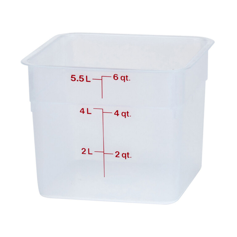 5.7L CamSquare® läbipaistev polüpropüleenist konteiner söökidele, Cambro