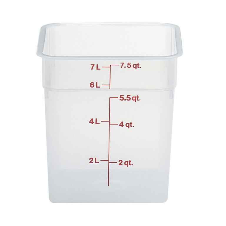 7.6L CamSquare® läbipaistev polüpropüleenist konteiner söökidele, Cambro, 7,6 L 215x215x230mm