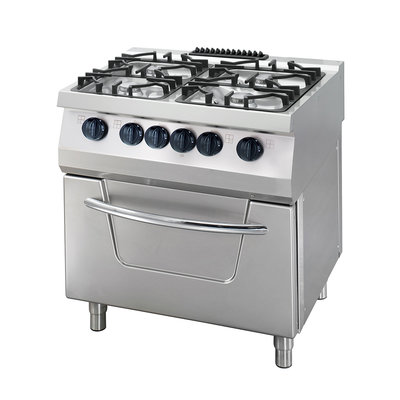 Heavy Duty Gas pliit - 4 Burners - with Electric Oven - 36kW - 70cm Deep
