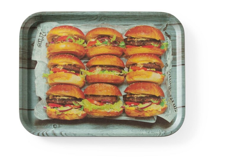 33x43cm Serveerimiskandik libisemiskindel kandiline trükiga tasty burger